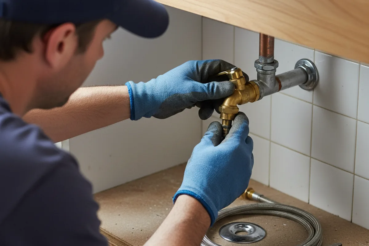 Shutoff valve and fitting work during Emergency Plumbing in Dawson